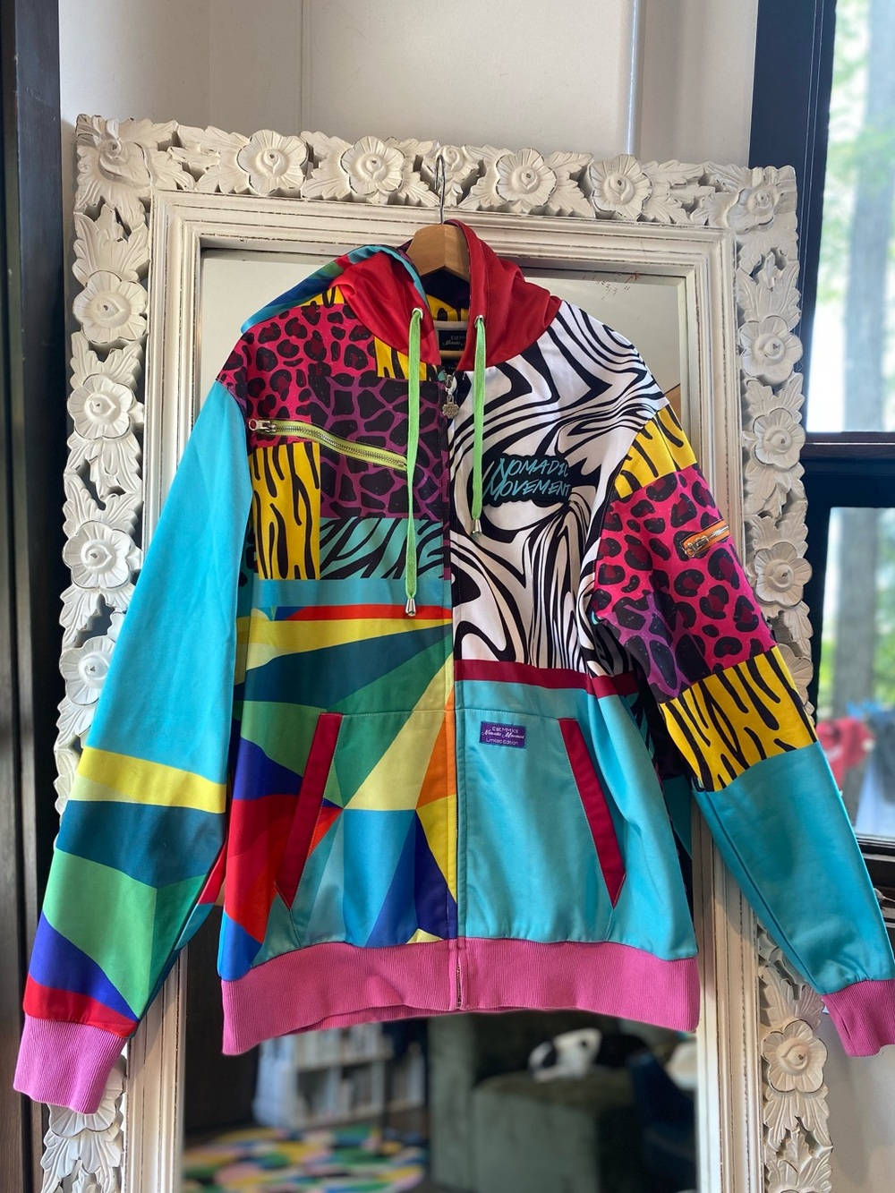 Colorblock Zip-Up Hoodie - Multicolor
